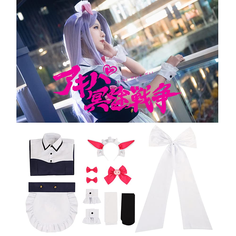 Charous Anime Akiba Maid War Cosplay Wahira Nagomi Kostüm, Lolita Dienstmädchen-Rock, Anzug für Mottoparty, Cosplay