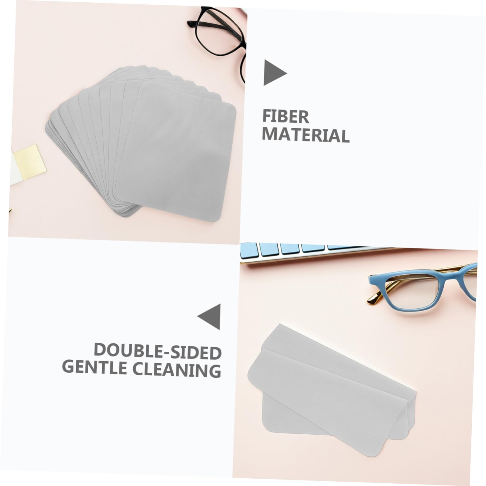 CALLARON 100 Paños De Microfibra Para Limpiar Vidrios Lentes Portátiles Y Tabletas Color Gris