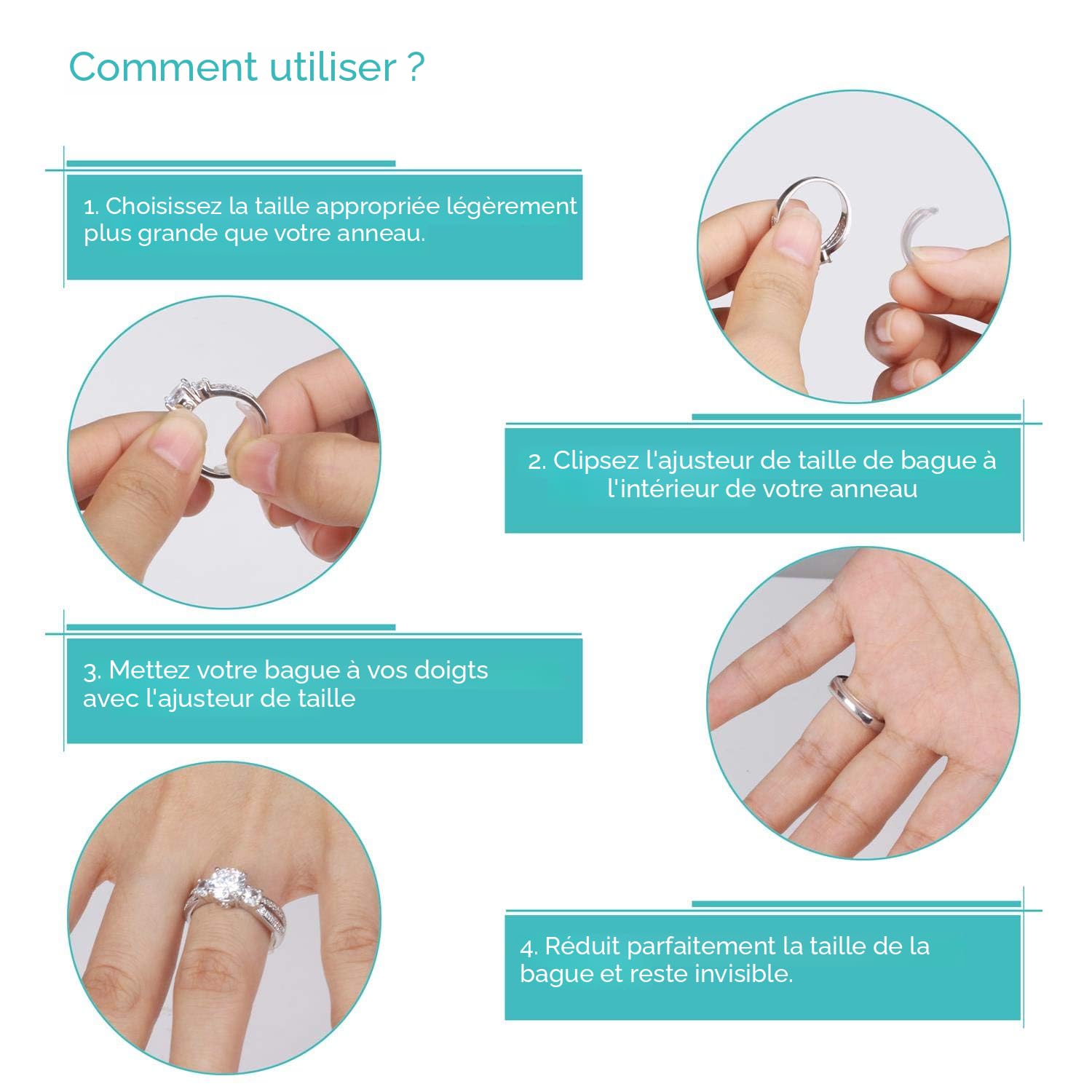 Ajusteur Bague Silicone 12 Ajusteurs De Bague En Silicone