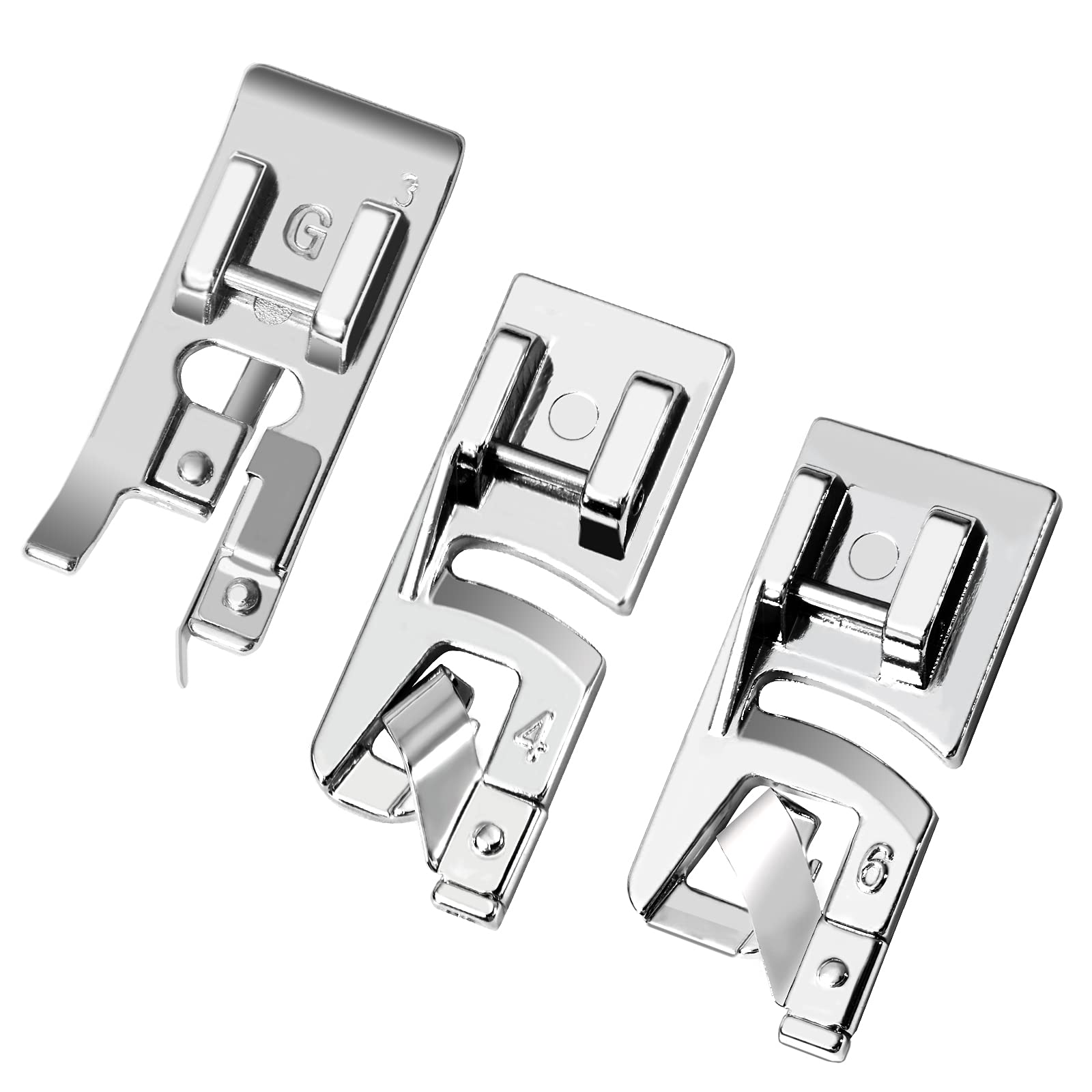 Sewing Machine Presser Feet, 3 Pcs Sewing Machine Feet Kit, Hemming Presser Hemming Foot, Sewing Machine Feet Accessories for Brother Janome Singer