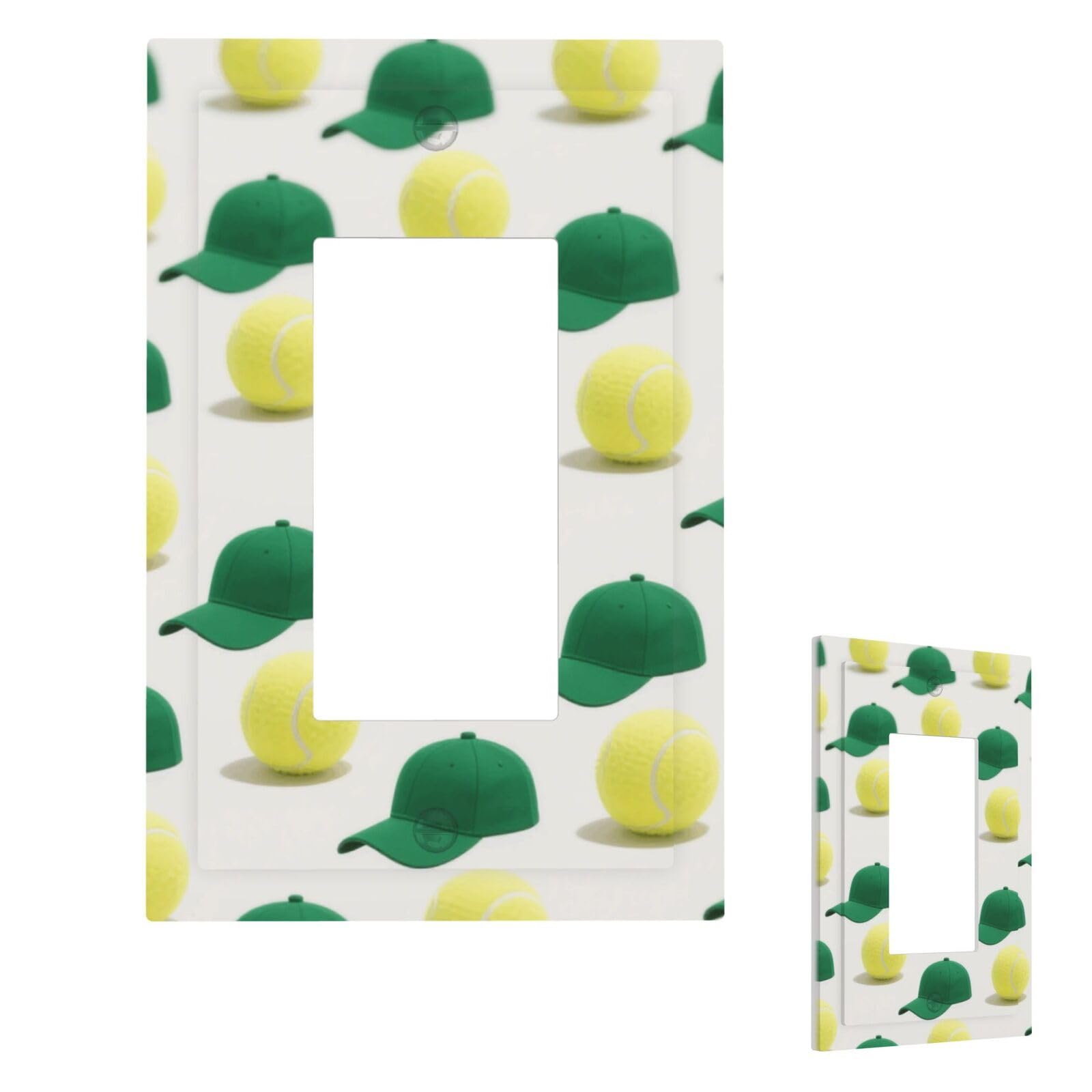 Fekiloot 1 Gang Tennis Wall Plate Cover Modern Decorative Light Switch Cover Unbreakable Receptacle Outlet Covers For Living Room Bedroom Home Decor