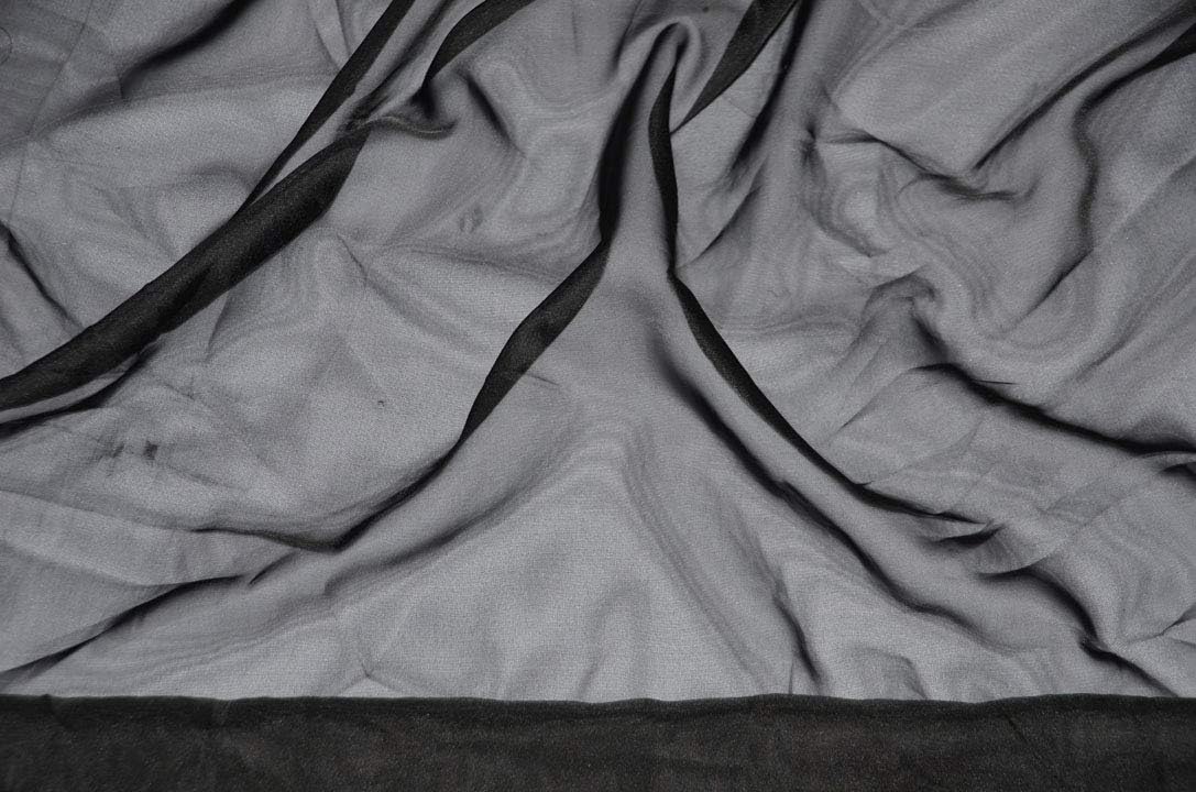 120 Wide (10' Wide) x 120 Yards Roll | Sheer Voile Fabric | Fabric for Draping Panels and Masking for Weddings & Events (Black)
