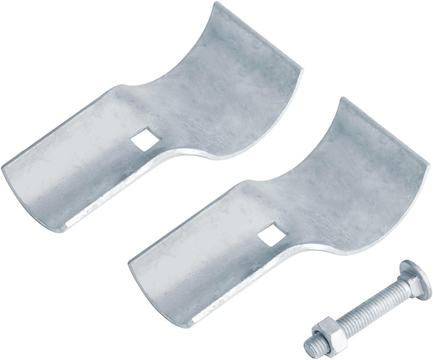 6 Pack End Rail Pipe Clamps 2 1/2"(2-3/8" OD) x 1 5/8" Top Rail T Fitting for Chain Link Fence, Freestall, Corral Panel, 7/64" Thick