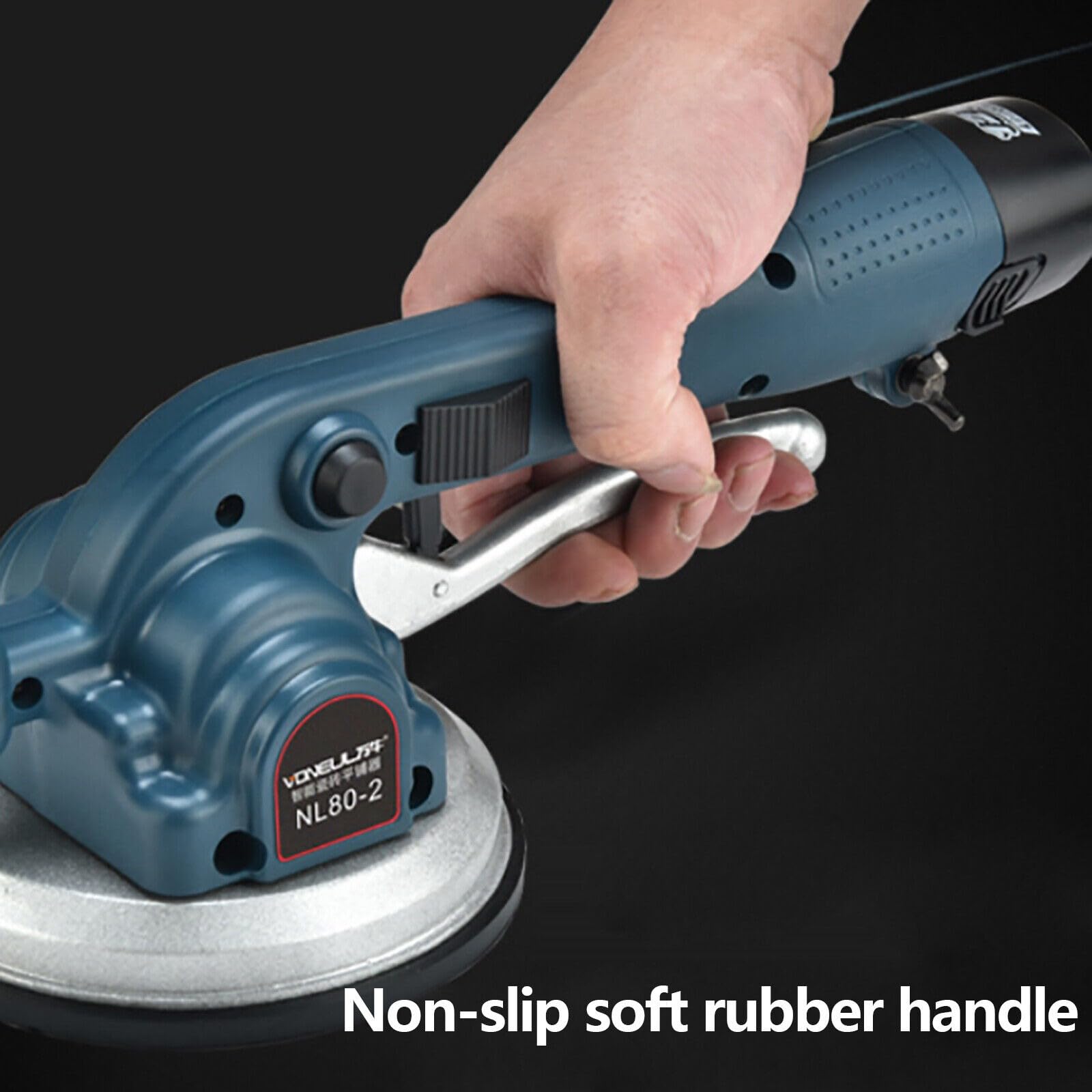 Fliesenvibrator Fliesenleger mit Saugnapf Akku Vibrationsgerät für 30-100 cm Fliesen 12000 U/min Aluminium Nivellierwerkzeug Wiederaufladbar für Bodenverlegung