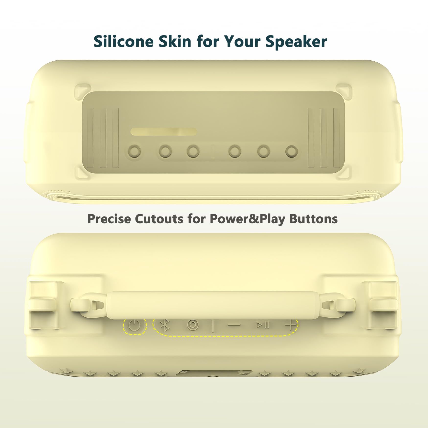 JCHPINE Silikonhülle und harte Tragetasche für Bose SoundLink Plus Lautsprecher, Schutzhülle aus Silikon mit Griff und Schultergurt (gelbe Hülle)