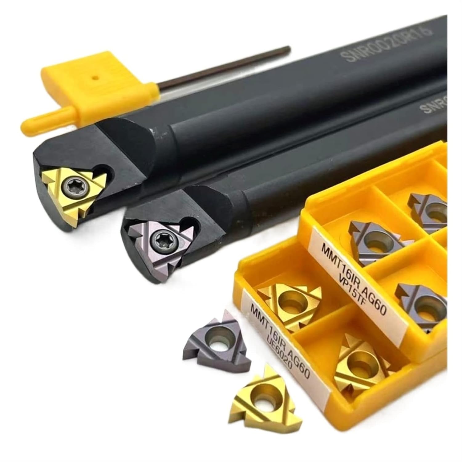 KWEIOTO 1PCS Thread Tool Holder + 10PCS Threaded Insert (Angle