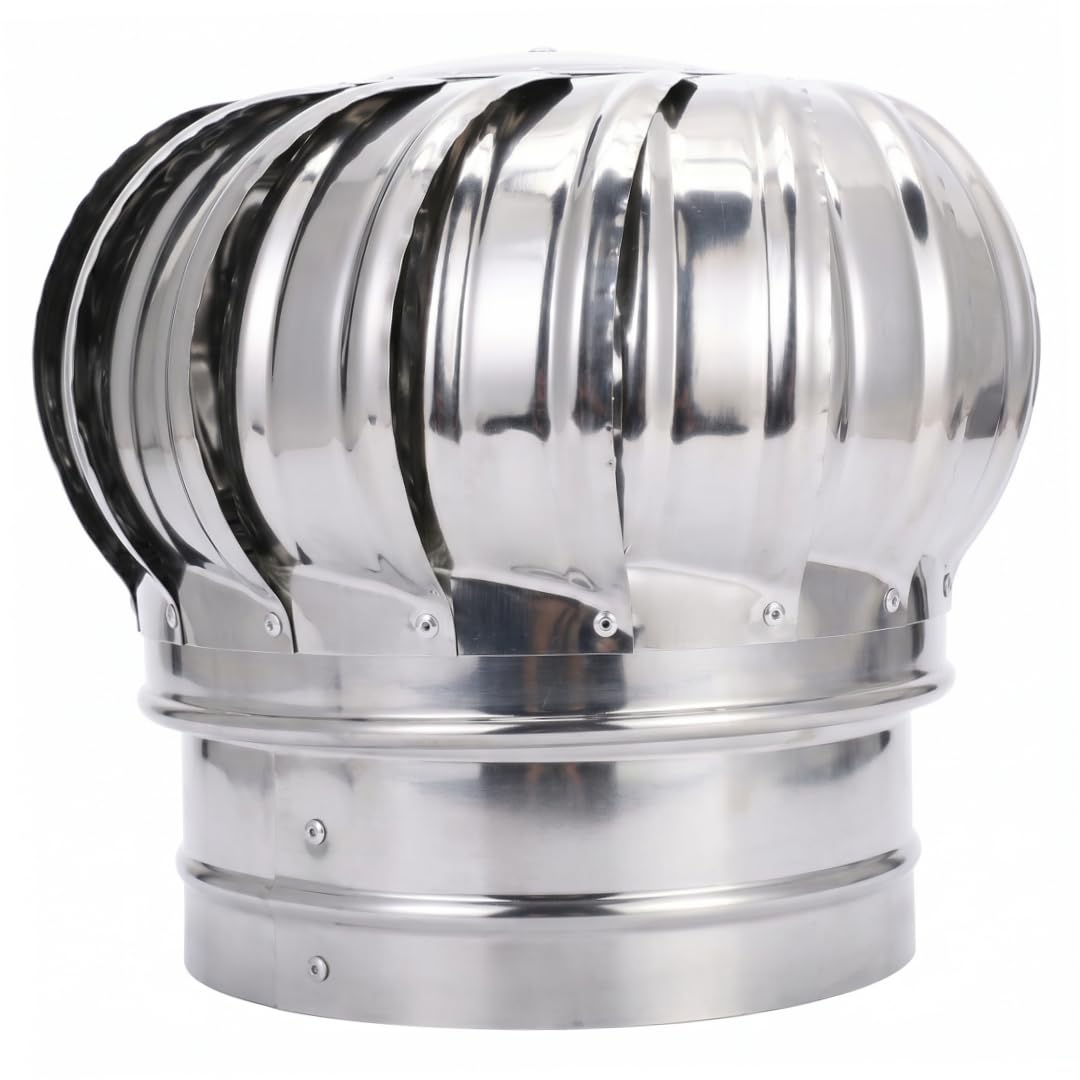 Turbine Roof Vent, Roof Vent - Stainless Steel Ventilator, Rain & Proof for Shipping Containers, 7.87 Inch