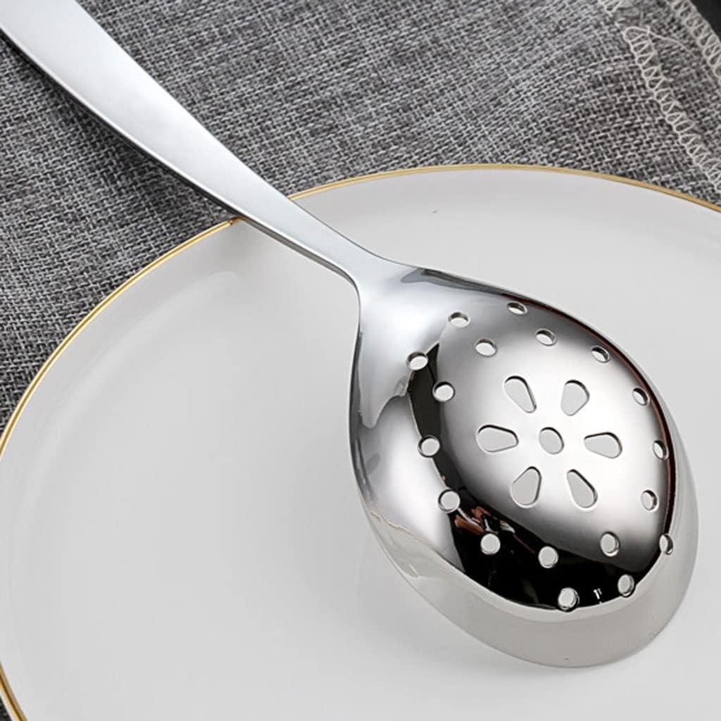 ENGENDER Strainer with Handle Portable Cooking Skimmer Stainless Steel Colander Thickened Filter Household Big Hole Soup (9.3 * 2.6 Inch)