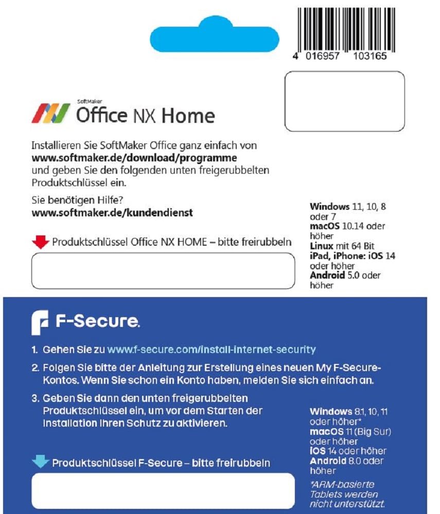 SoftMaker Office NX Home kompatibel mit Windows, Mac, Linux, iOS & Android für 5 Geräte inkl. Internet Security