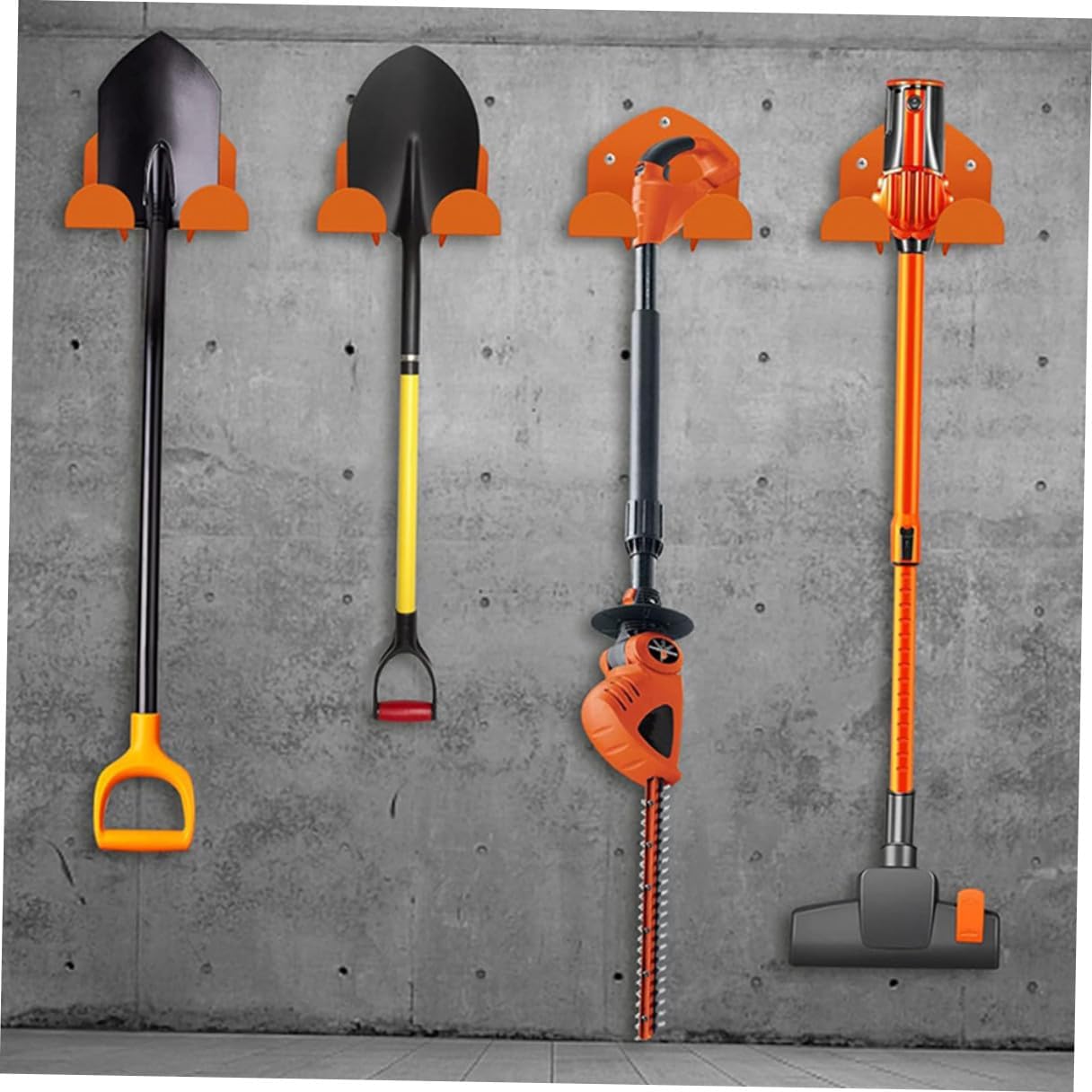 Heavy Duty Lawn Mower Wall Mount Hooks, Garage Storage Hangers, Wall Mount Utility Hooks for Garden Tools, 2pcs Set, Heavy Load Capacity