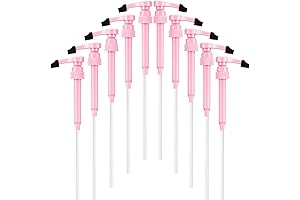 Patelai Pink Syrup Pump - 10 Reusable Coffee Syrup Pumps for Skinny Bottles