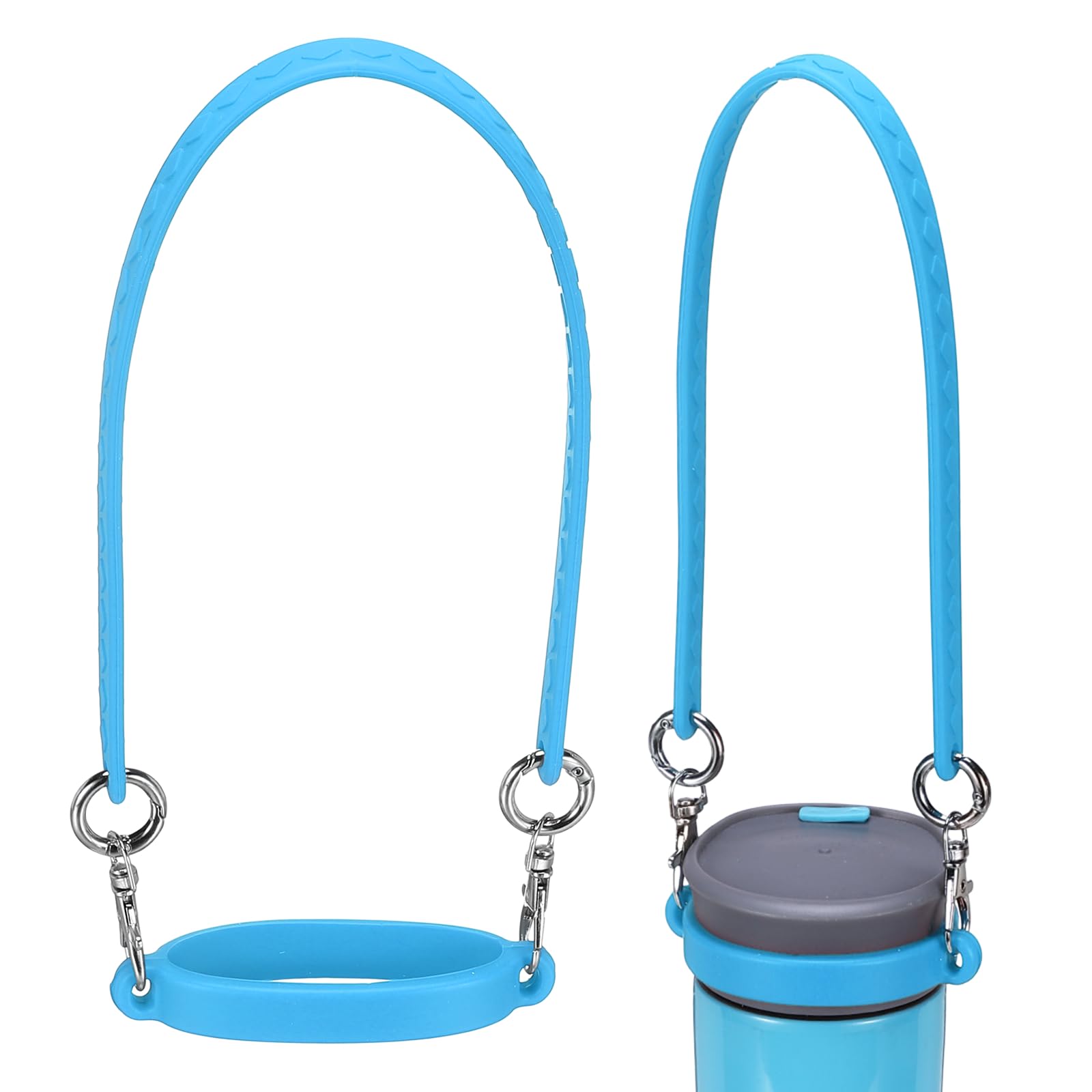 YELARXI Silicone Water Bottle Handle, Water Bottle Handle Strap Universal Carrier Strap for Stanley Cup Accessories & Sky Blue-Fitting for (Hiking/Camping/Gym/Fitness/Travel/Outdoor Use)