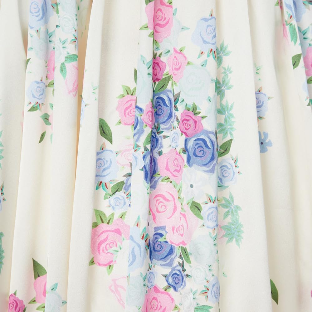 miccostumes Women's 1950s Dress Vintage Retro Floral Cocktail Swing Sleeveless Dress with Bow - Image 6