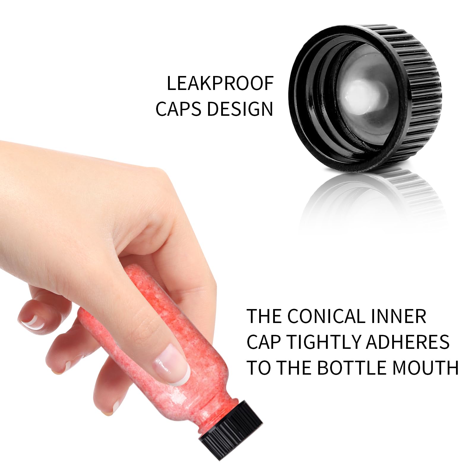 24 Mini Bouteilles Verre 60ml Avec Bouchons Noirs - Réutilisables Pour Huiles Essentielles