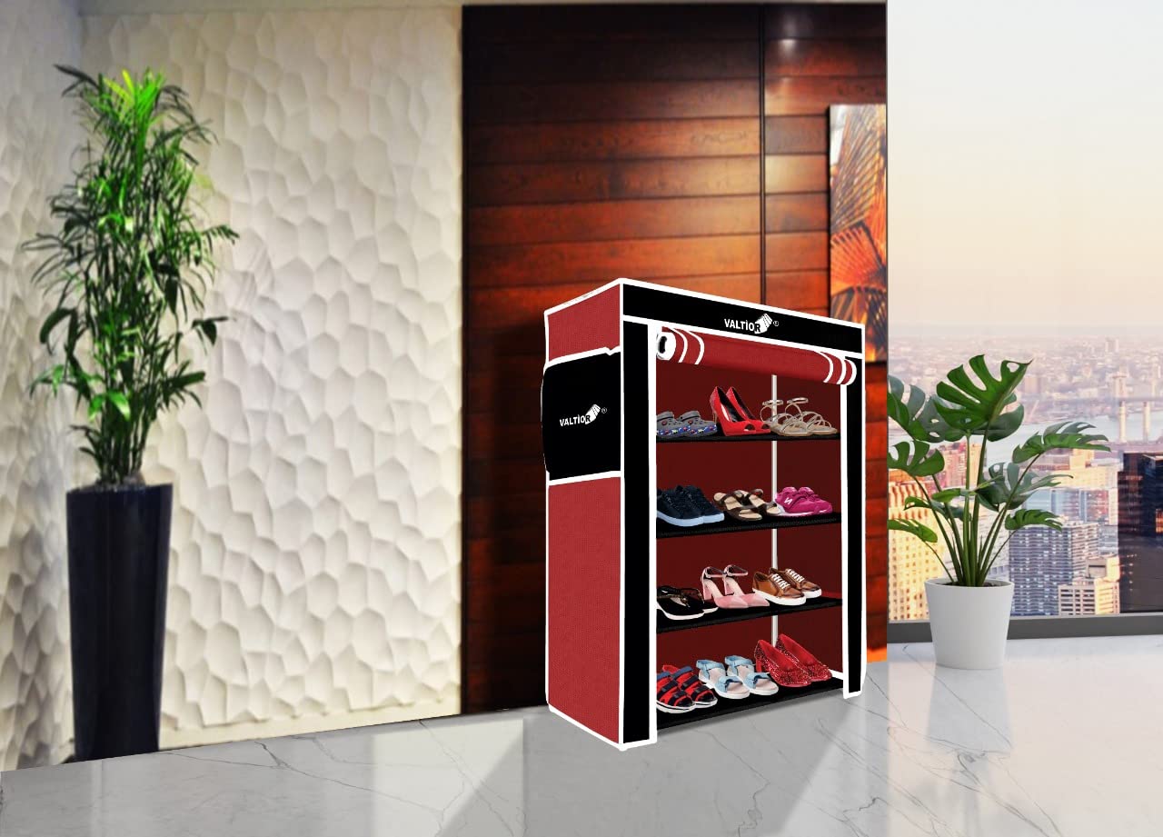 EEMWAYMultipurpose Portable 4Shelves Shoe Rack with Cover