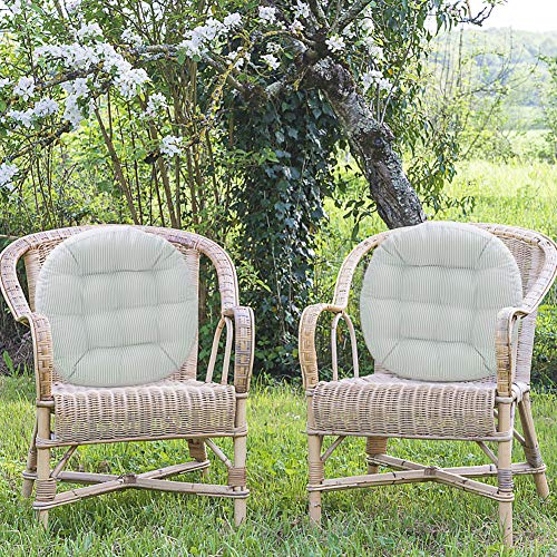Tiita Striped Seat Cushion 2 Pack Beige Round Floor Pillows 22"X22" Chair Pad Cushions For Indoor/Outdoor Hanging Swing Chair Window Pads, Beige #TOP5