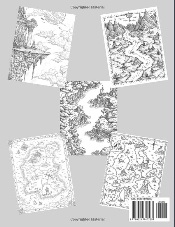 Fantasy Maps Coloring Book: Volume 1 - Image 2