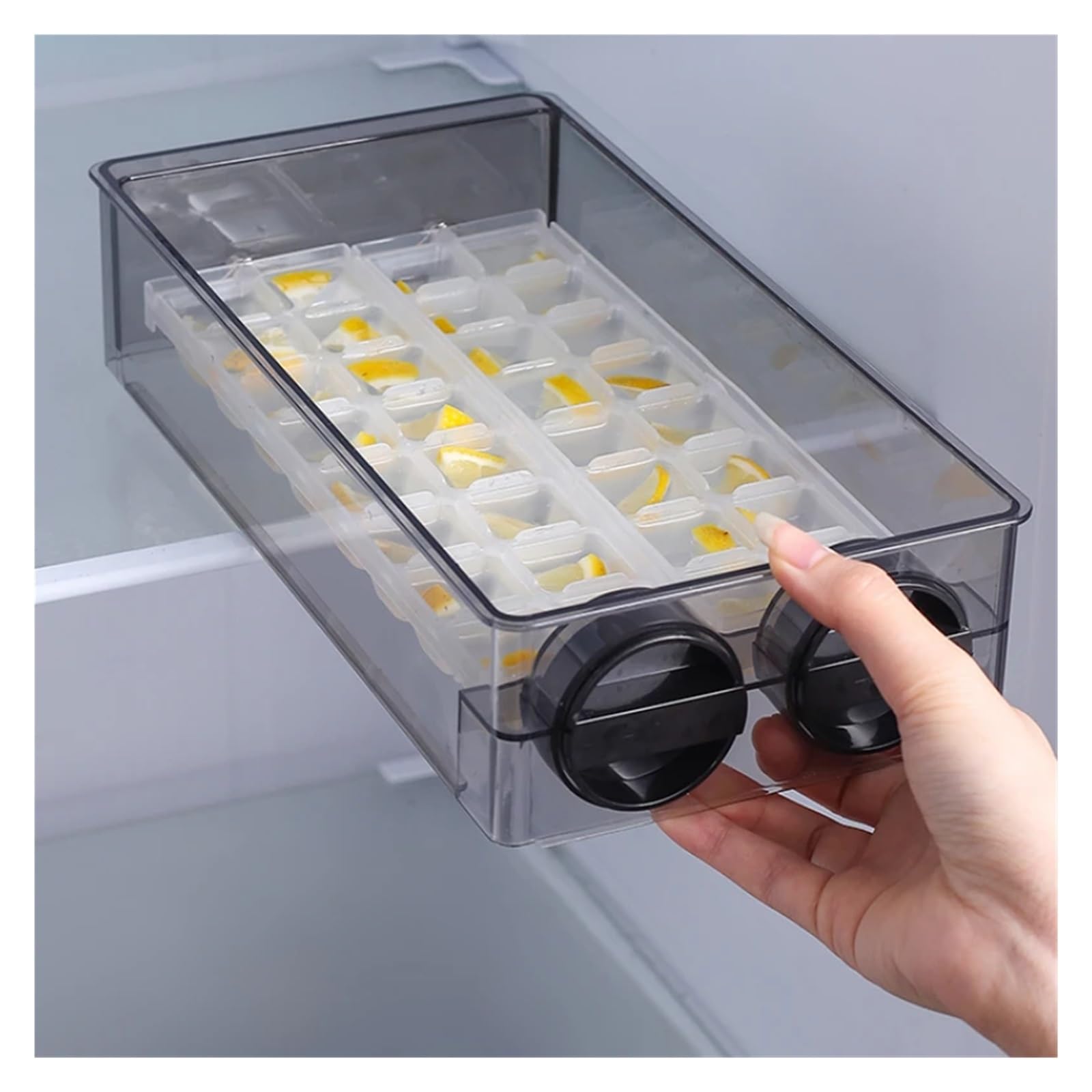 QL Supply Co 1PC Scatola for la produzione di ghiaccio semiautomatica universale for frigorifero domestico portatile Cassetto for il ghiaccio Macchina for il ghiaccio 28.3*14.5*12.5cm(White)