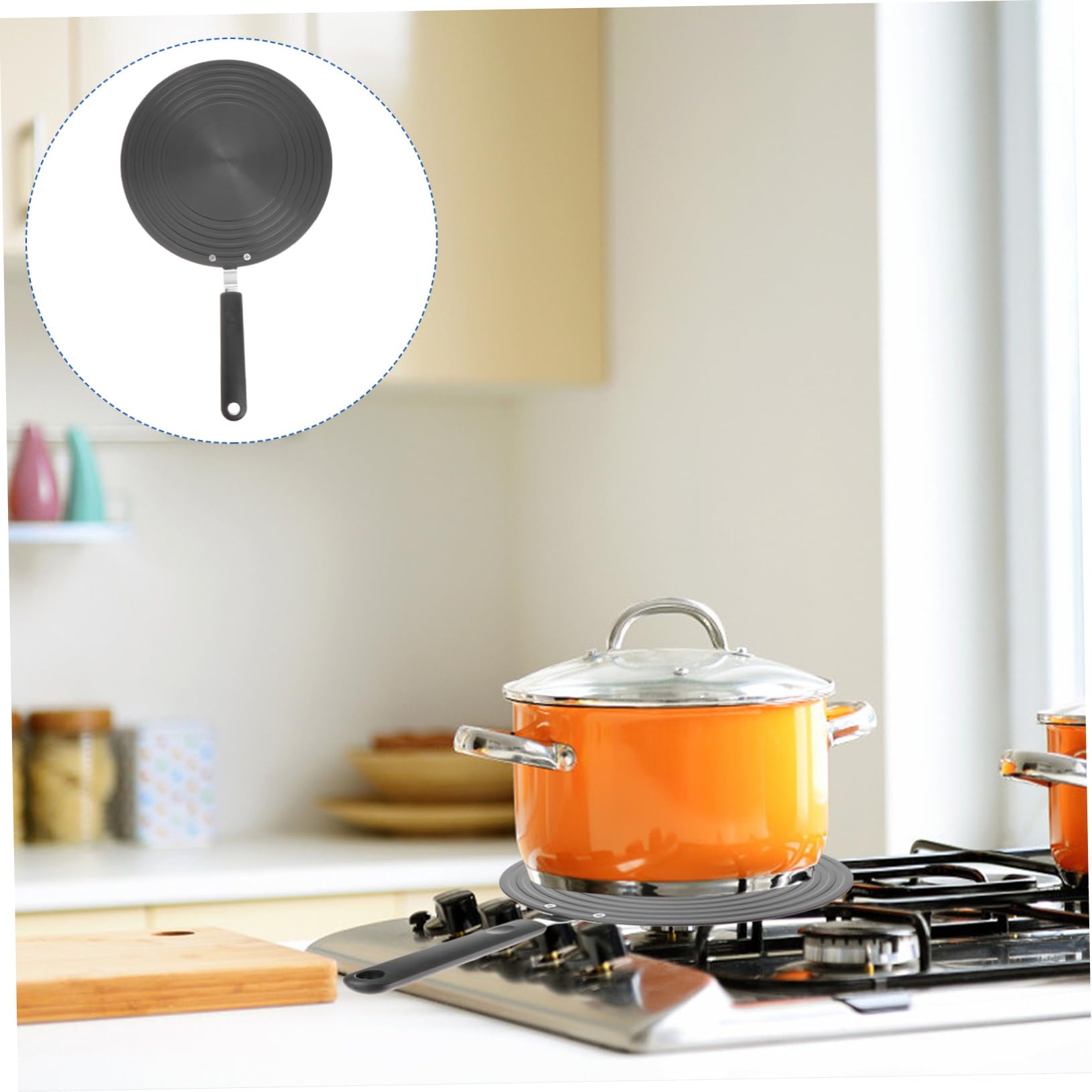 Didiseaon Placa Difusora de Calor Negro Redonda de Aleación de Aluminio Descongela Alimentos y Protege Ollas para Estufa de Gas