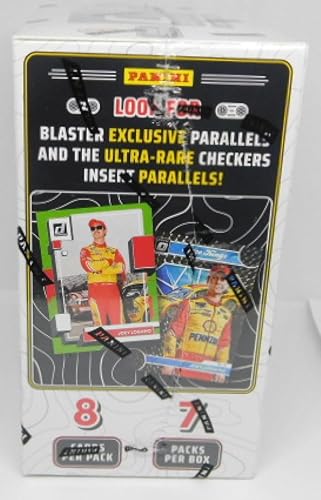 Miniatura 4 de 2023 Donruss Racing NASCAR Factory Sealed Blaster Box. 7 packs of 8 cards. 1 autograph or memorabilia card on average. 7 Blaster Exclusive Lime