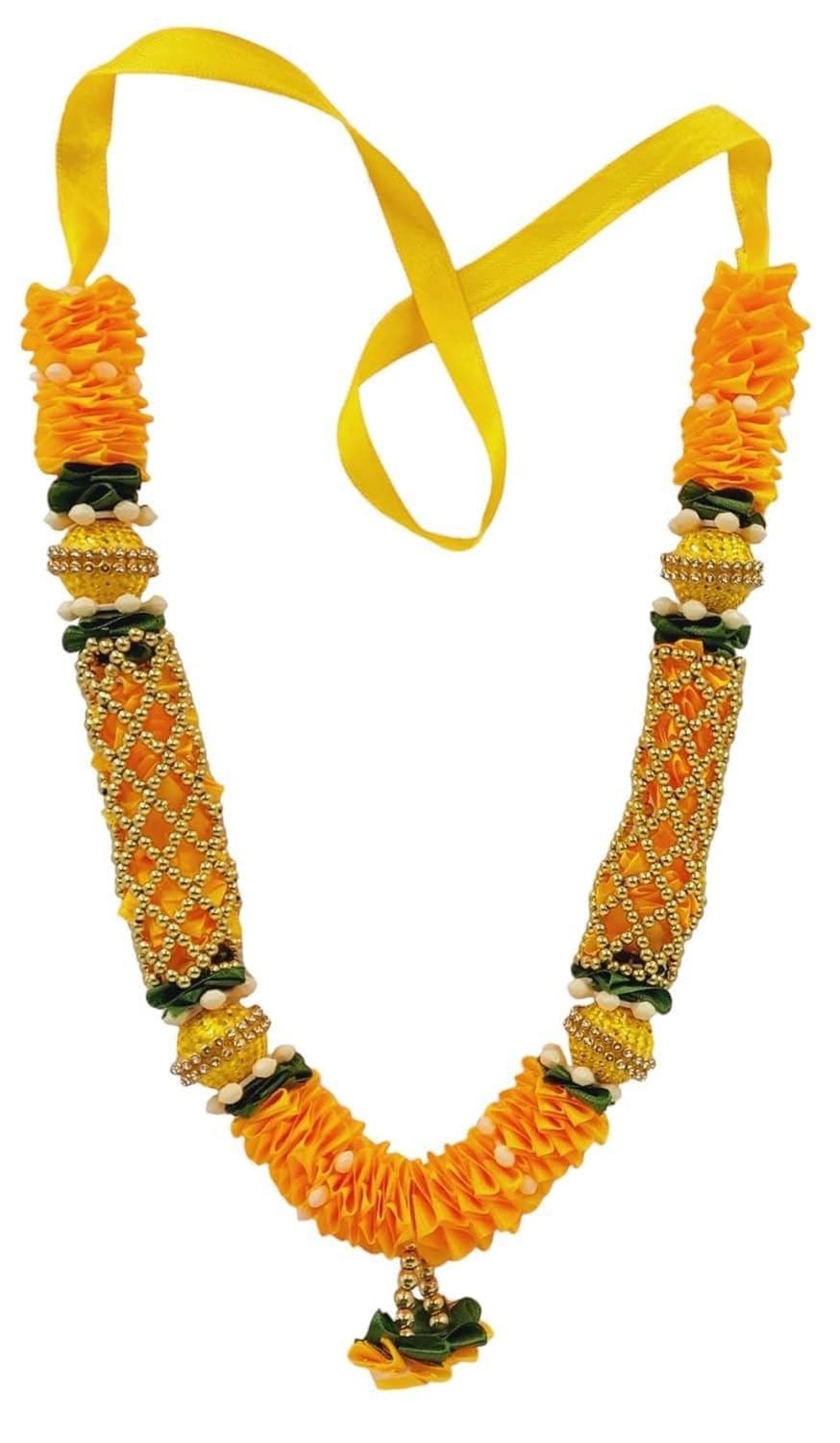 Red Yellow Ribbon Mala - Photo Frame Garland -6
