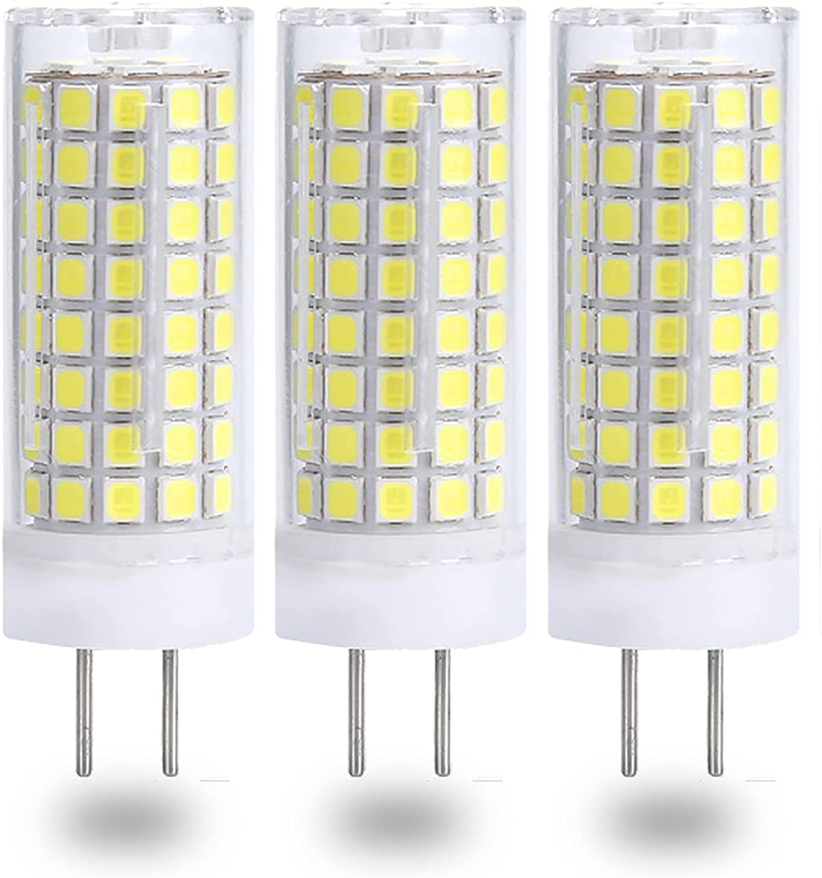G4 Bombillas LED Regulable, 102 cuentas LED 10W 1000LM 2835SMD Luces LED bi-pin Bombilla de maíz LED AC 220V Ángulo de haz de 360°, Bombillas de bajo consumo, sin parpadeo,Cold white,3 Pack
