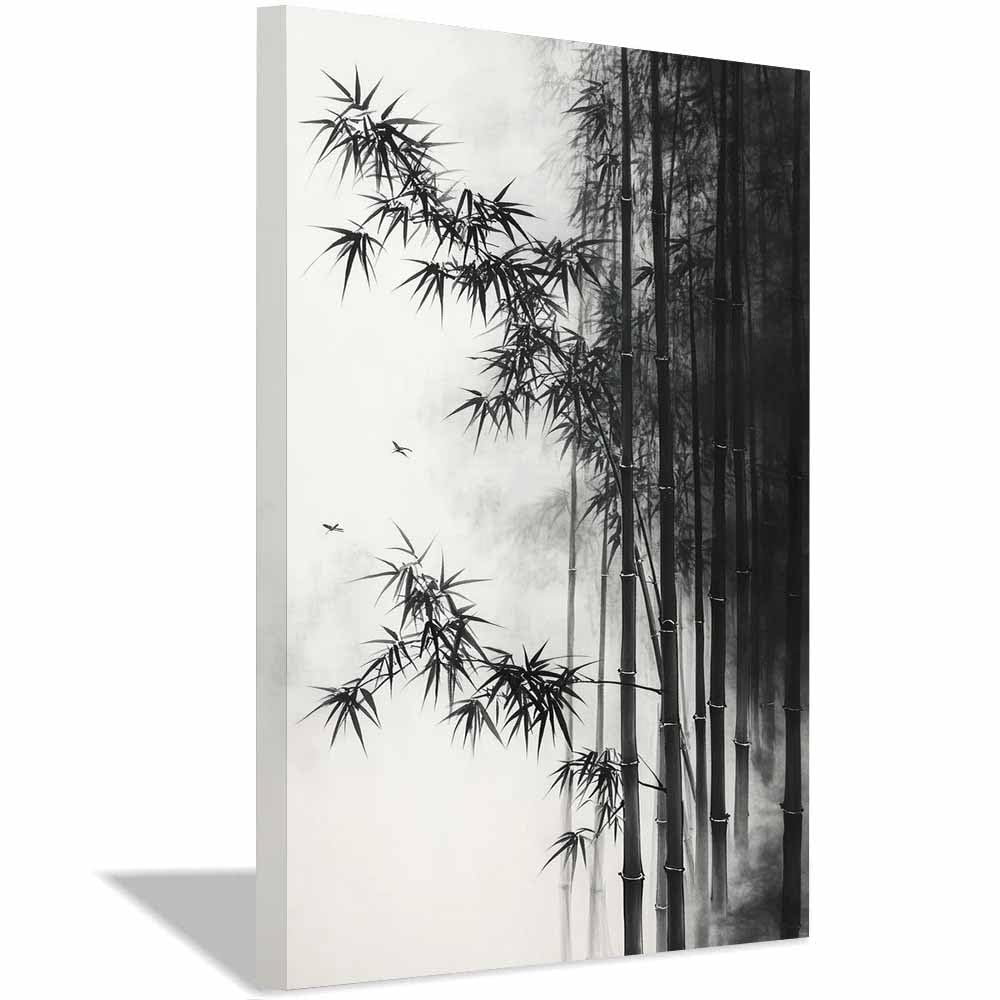 AMXBZC cuadros bohemios modernos Cartel de planta de pintura a tinta Nórdico Minimalistas Plantas cuadros, Comedor Oficina Pasillo Cocina Y Baño（negro-60x90cm Enmarcado