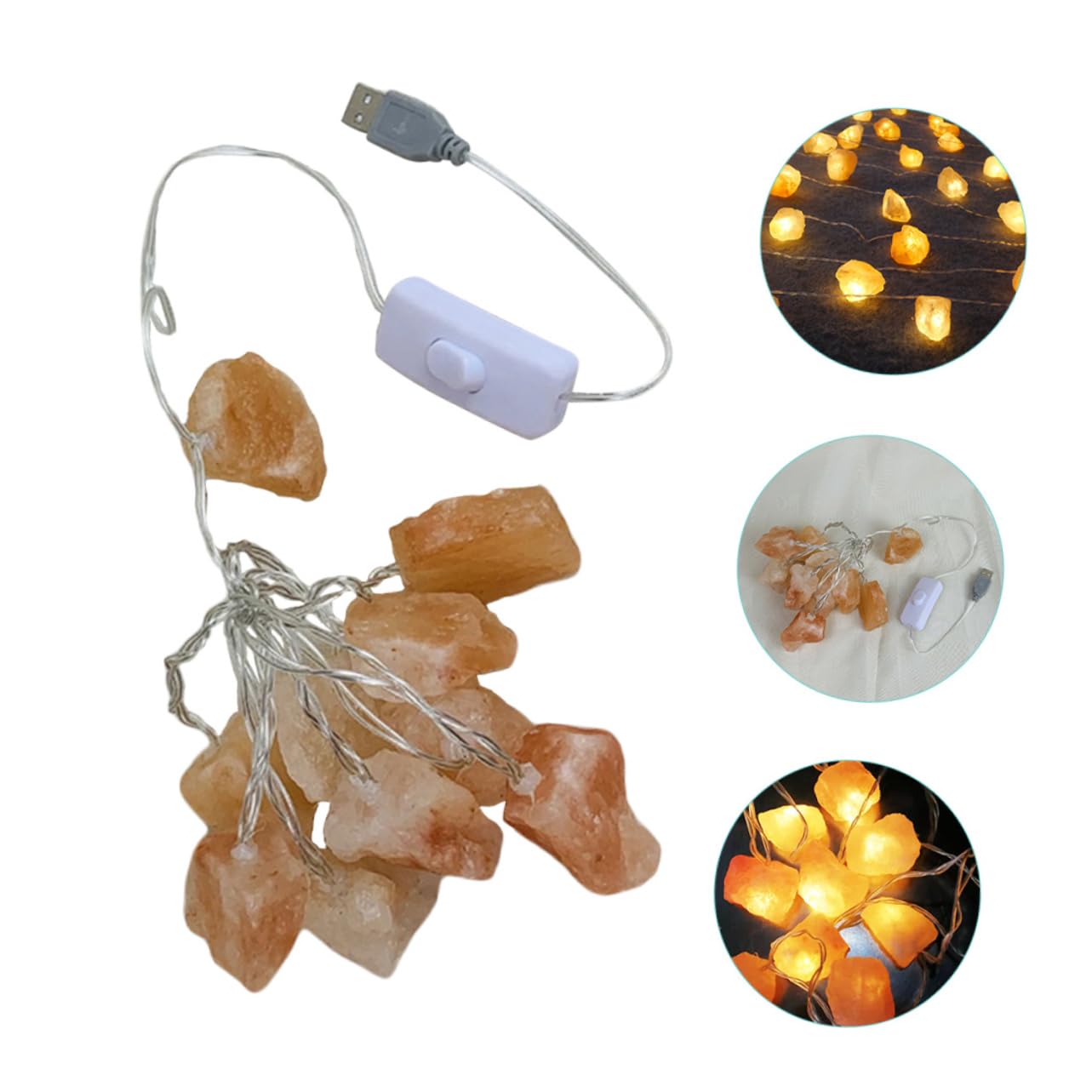 Cadena LED de Luces USB de Lámpara de Sal Decorativas 10