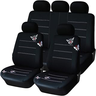 Bilstolsdyna 7st Universal Bilstolsöverdrag Fjärilstryck Polyestertyg Passar De Flesta Bilar Fodral För Peugeot 307 Kuddfodral för bilstol
