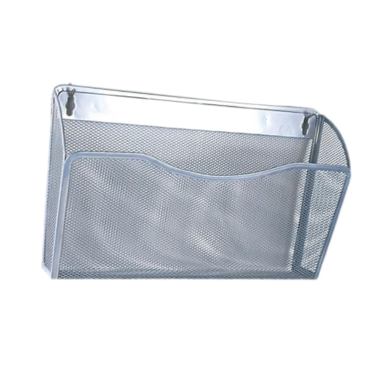 MYADDICTION Wall Mounted Mesh File Holder Rack Multifunctional Shelf Metal Magazine Rack Silver-picture-11