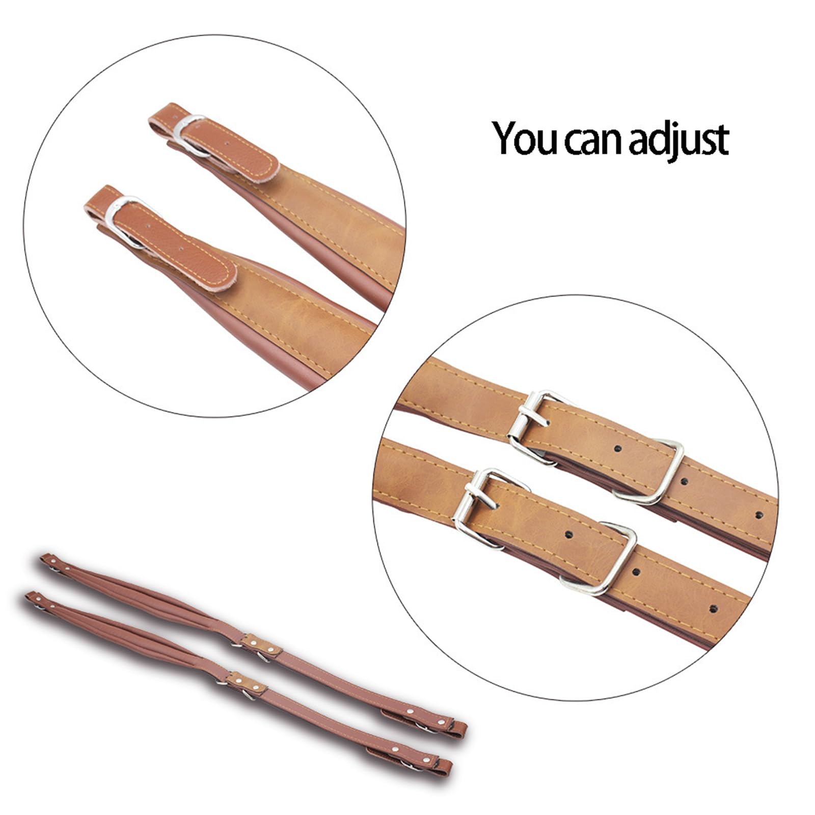 Sangles d'accordéon réglables en cuir synthétique pour accordéon - Ceinture confortable pour accordéon - Grand harnais en cuir rembourré - Sangle épaisse réglable pour accordéon