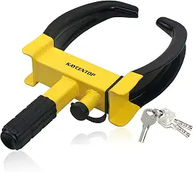 Trava de braçadeira de roda trava de segurança universal para pneu antifurto serve na maioria dos veículos, largura máxima de pneu de 25,4 cm e alcance de 17,78 cm para trailers, SUV, barcos