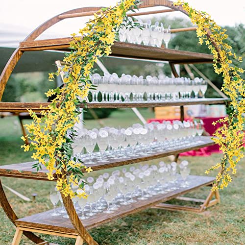 Ho2Nle 4Pcs 23.6Ft Silk Flower Garland Spring Garland Decor Fake Hanging Vines For Home Wall Home Party Wedding Indoor Outdoor Bedroom Wedding Decoration #TOP4