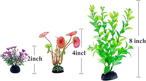 Miniatura 2 de Accesorios de decoración de plantas de acuario de plástico, planta de decoración de peceras artificiales, 10 unidades