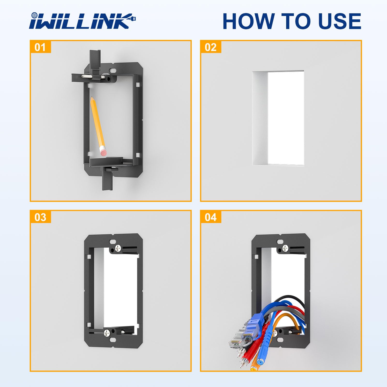 iwillink 1 Gang Low Voltage Mounting Bracket, Black, 10-Pack — Amazon image 4