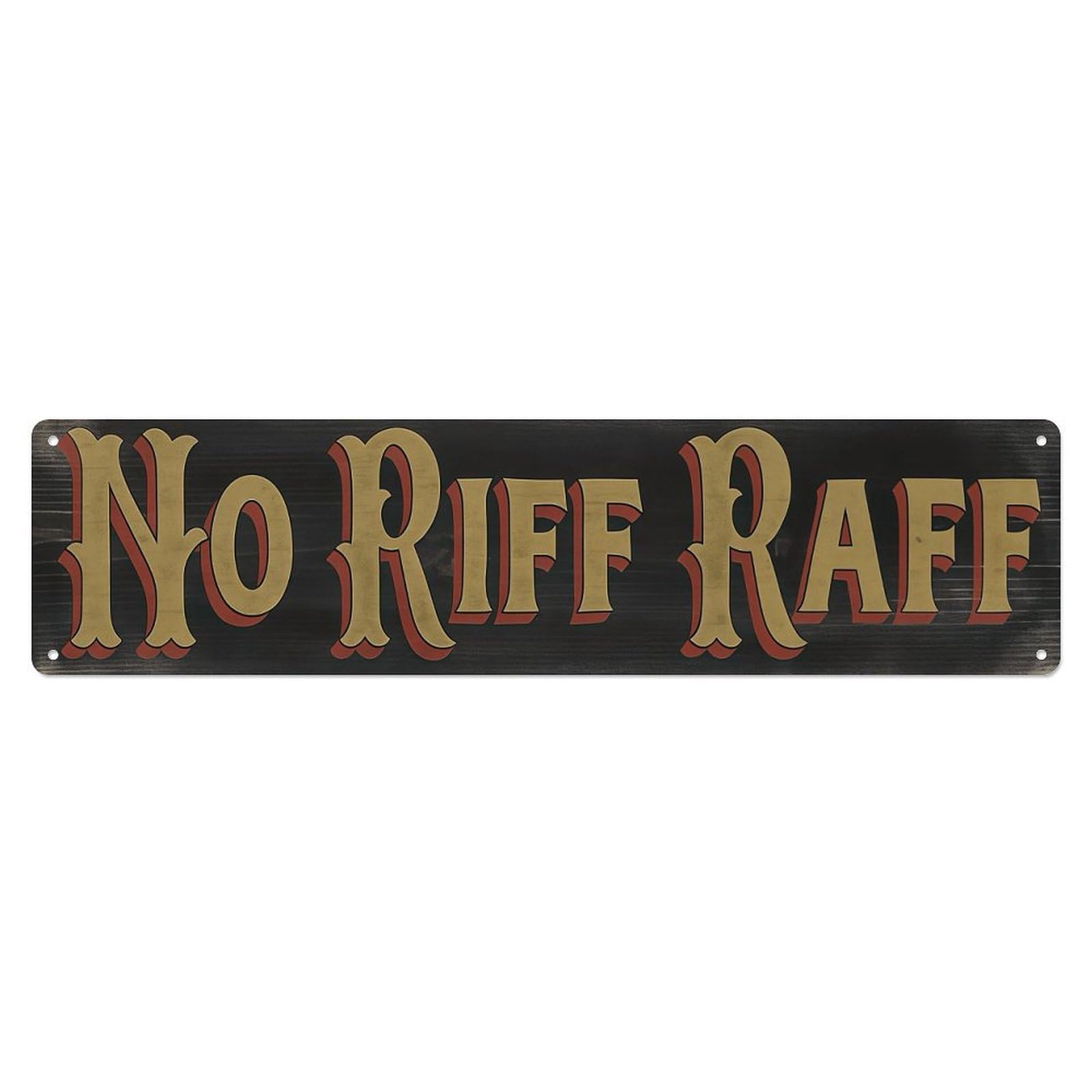 Ldfuieksufg Style Rectangle Dark Wood No Riff Raff Bar Vintage Metal Wall Sign Vintage Aluminium Metal Sign, Retro Wall Decor For Home, Bar, Garage & Farmhouse 10 * 40Cm