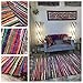 Produktbild Second Nature Online Rag Rug Multi Colour Fair Trade Shabby Chic Chindi Flat Weave Reversible Indian Hand Loomed Small Medium Large Runner Square Area Mat Festival Camping Glamping Bell Tent
