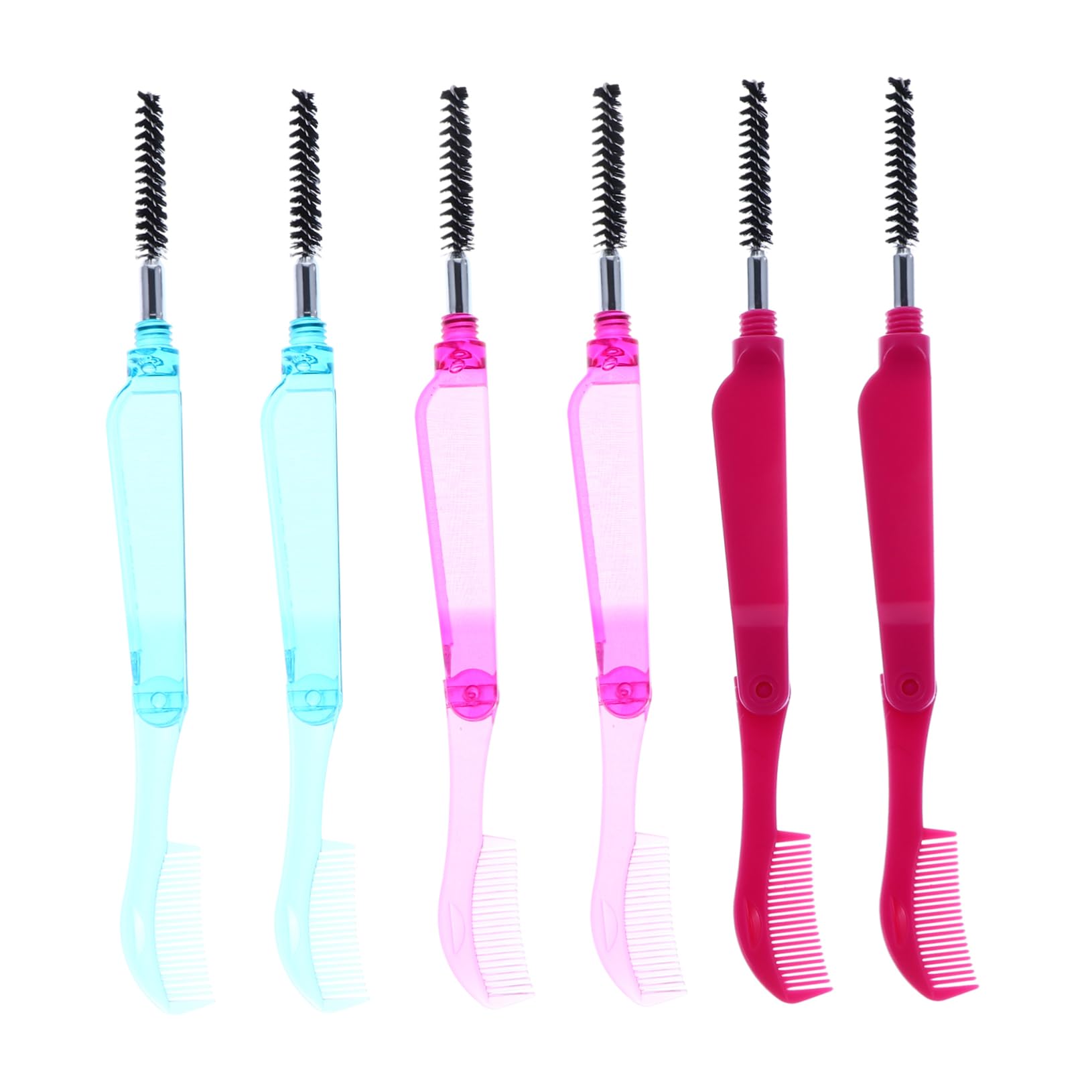 HONMEET 6pcs Folding Eyelash Combs Professional Makeup Tool for Lash Brow Separation Random