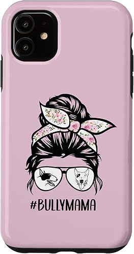 Miniatura 7 de iPhone 11 Pro Max English Bull Terrier mamá desordenado moño gafas de pelo Bully Mama Case