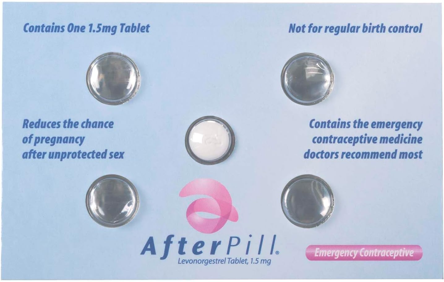 AfterPill Emergency Contraception, 3 Tablets, One Step Morning After Emergency Contraceptive Pill, 3 Tablets, 1.5mg Levonorgestrel