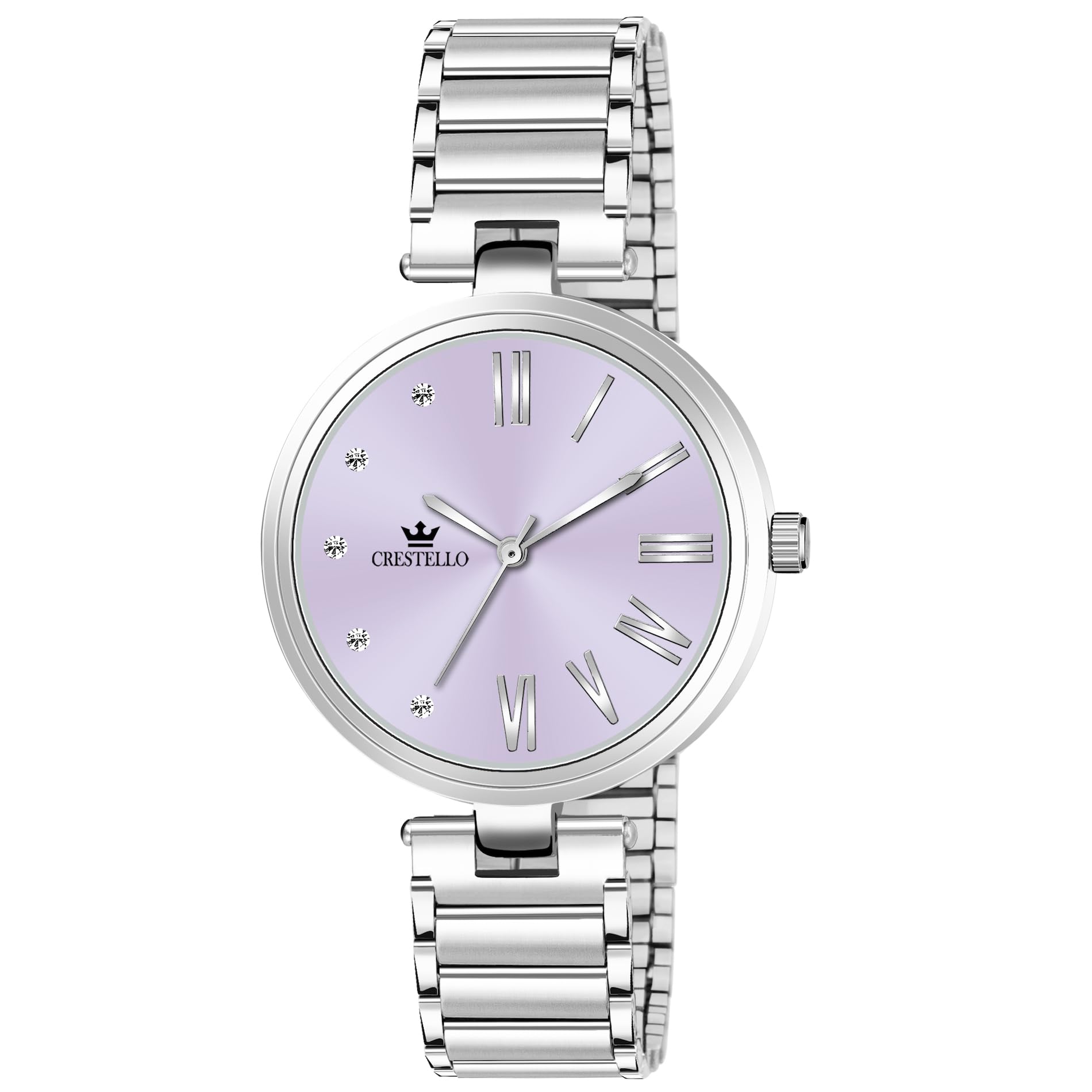 CRESTELLO Stainless Steel Chain Analog Wrist Watch for Women (Purple Dial) | CR-DZL141-PRPL (B0CQYXRC3D) Amazon Price History, Amazon Price Tracker