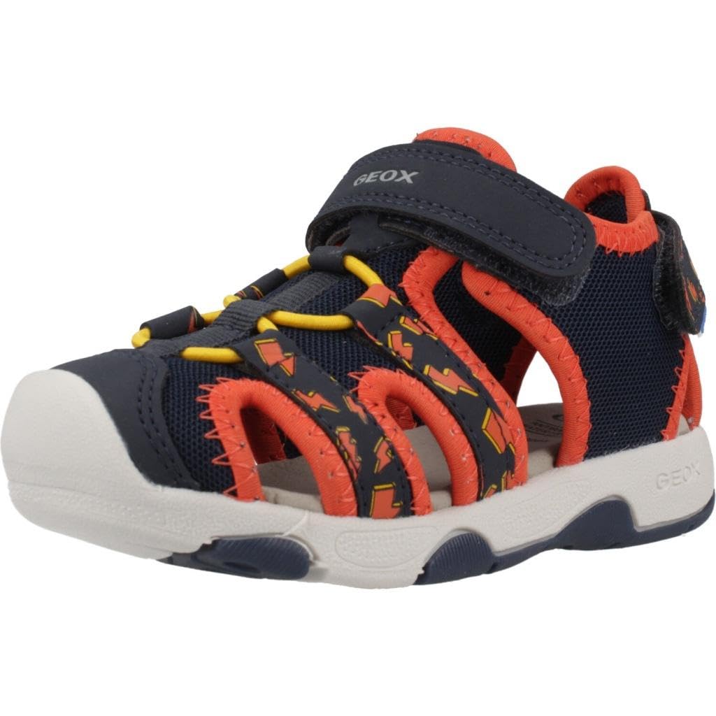 Geox Baby Sandal Multy BOY B, Navy/Orange, 3.5 UK Child
