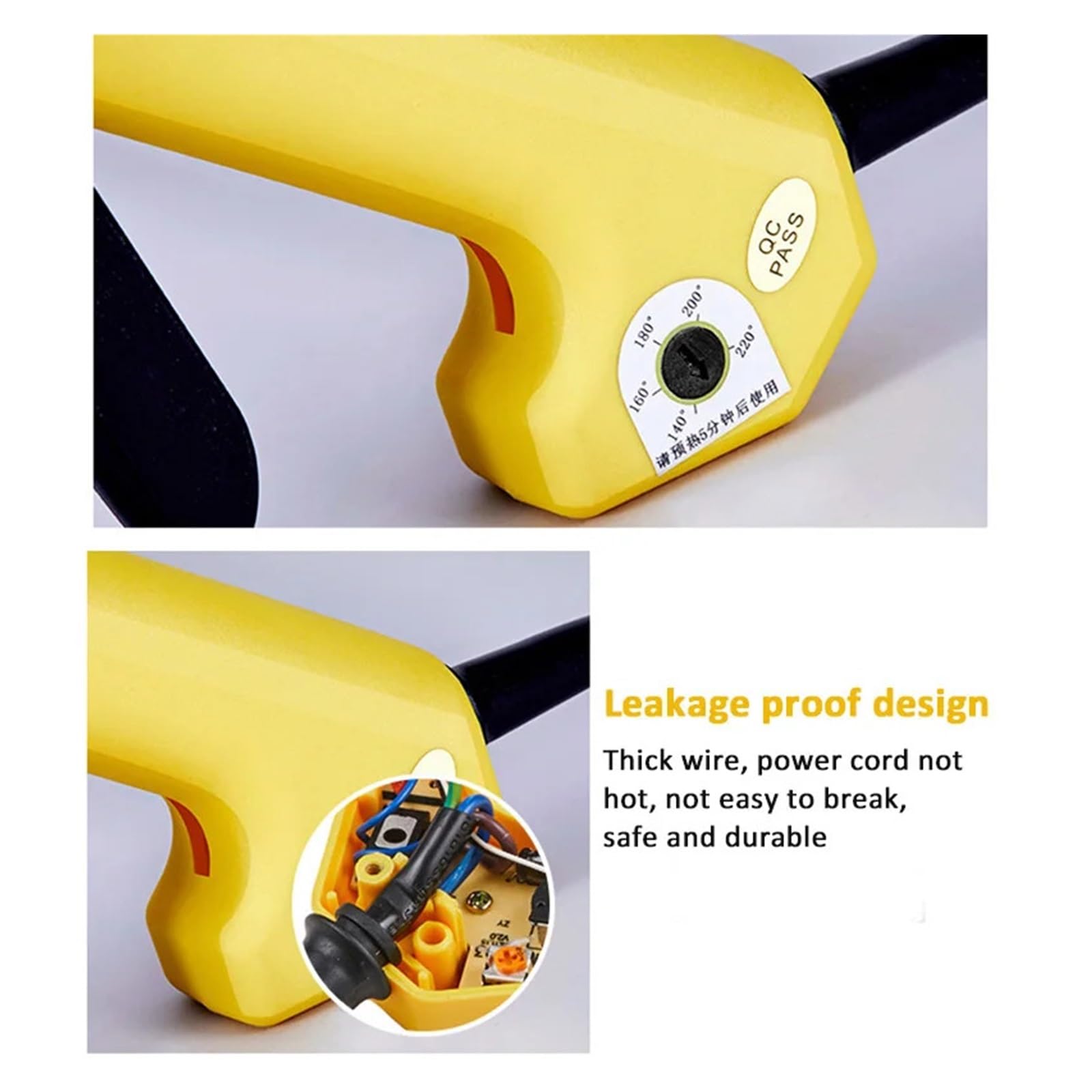Pistola for colla a caldo, pistola a caldo for colla a e rapida con temperatura regolabile da 250 W, stick di colla da 11 mm Strumenti di riparazione for pistola a e industriale Creazione senza sforzo