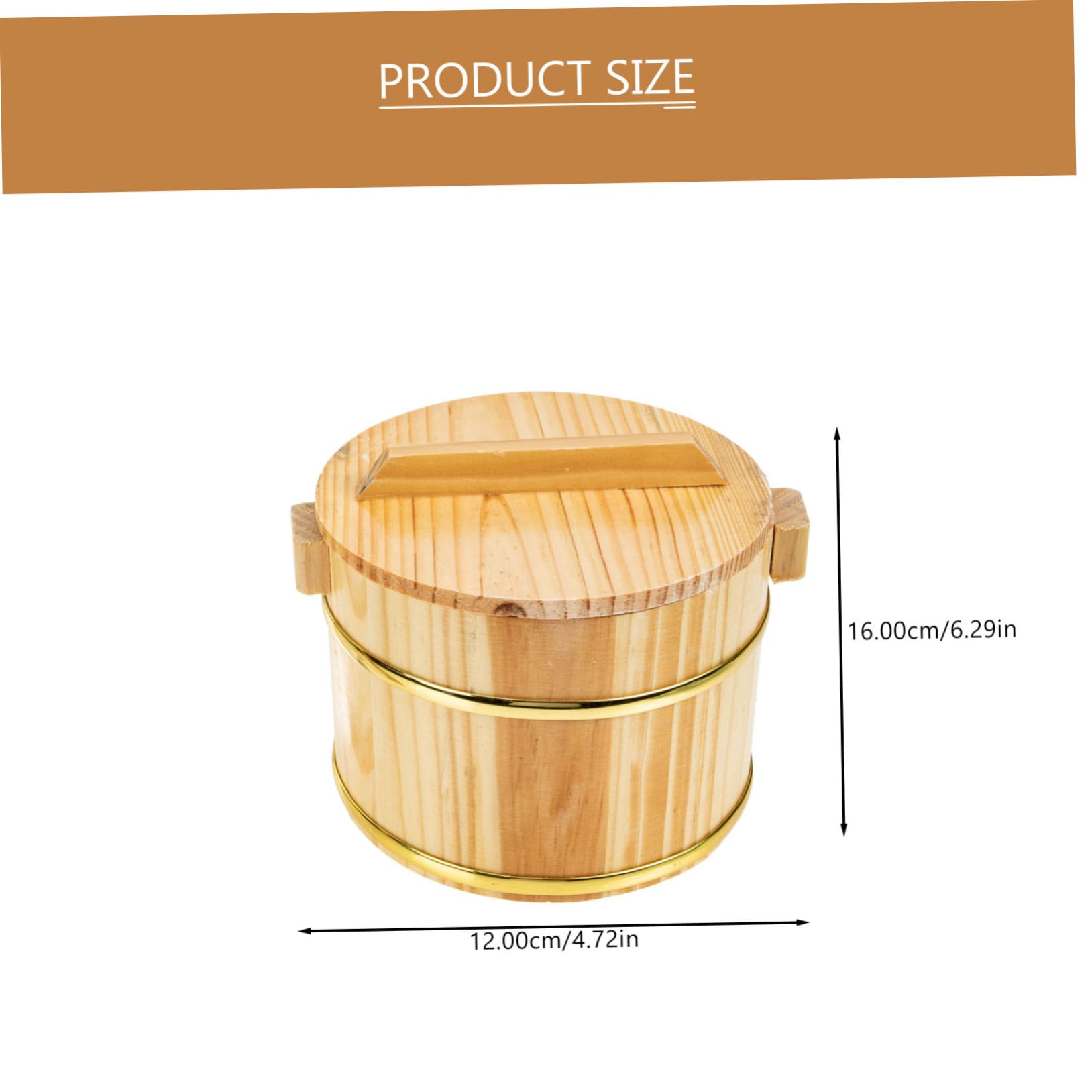 CONGARTENO 1 Set Cask Rice Cask Asian Rice Sushi Oke Rice Tub Chinese Food Steamers Rice Steamer Steamed Cask for Steaming Sushi Rice Tub Japanese Rice Tub Sushi Rice Container Wooden Khaki
