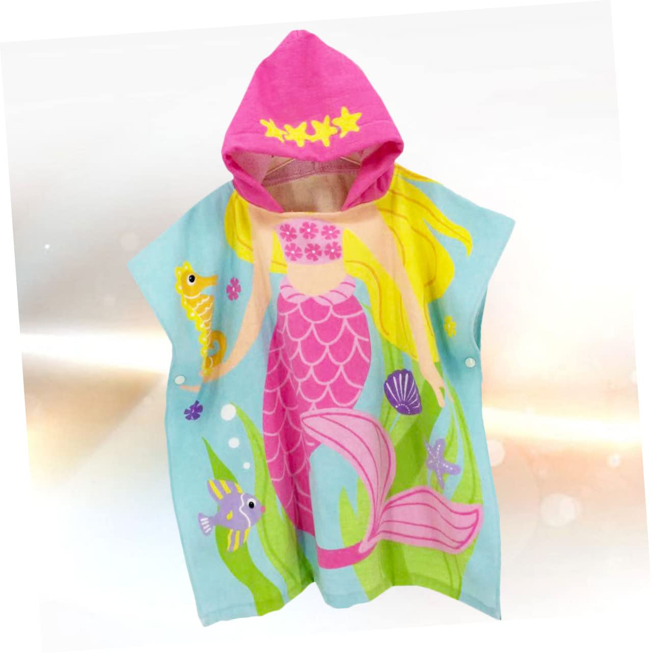 Algodón Toalla Rosa Capucha de Sirena Playa, para Niños