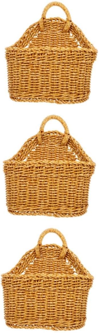 3pcs Hanging Wall Basket Woven Kitchen Storage for Fruits and Garlic Stylish Vegetable Display Basket for Home Decor and Easy Access to Produce