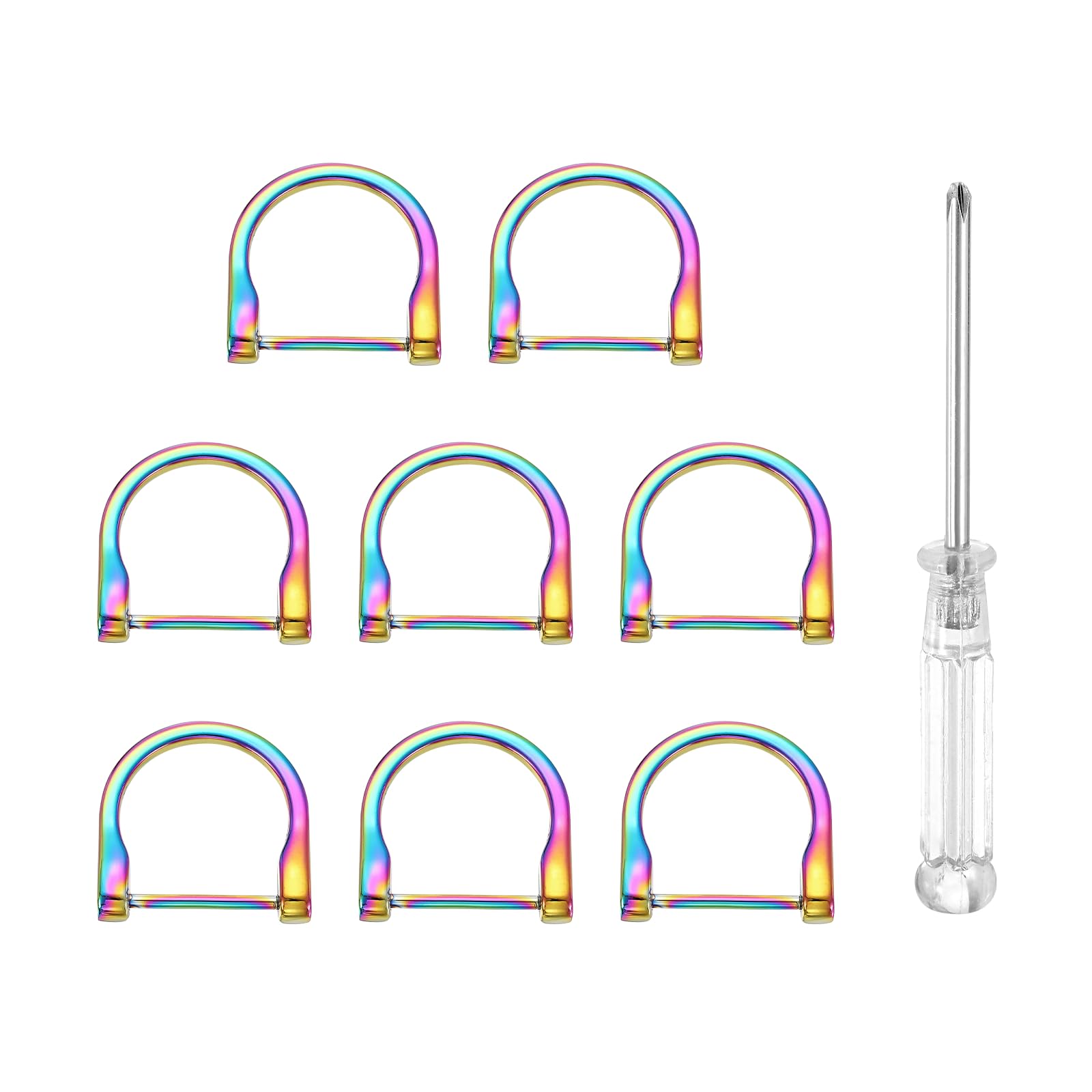 Anneaux en D pour porte-clés et colliers DIY avec tournevis de montage