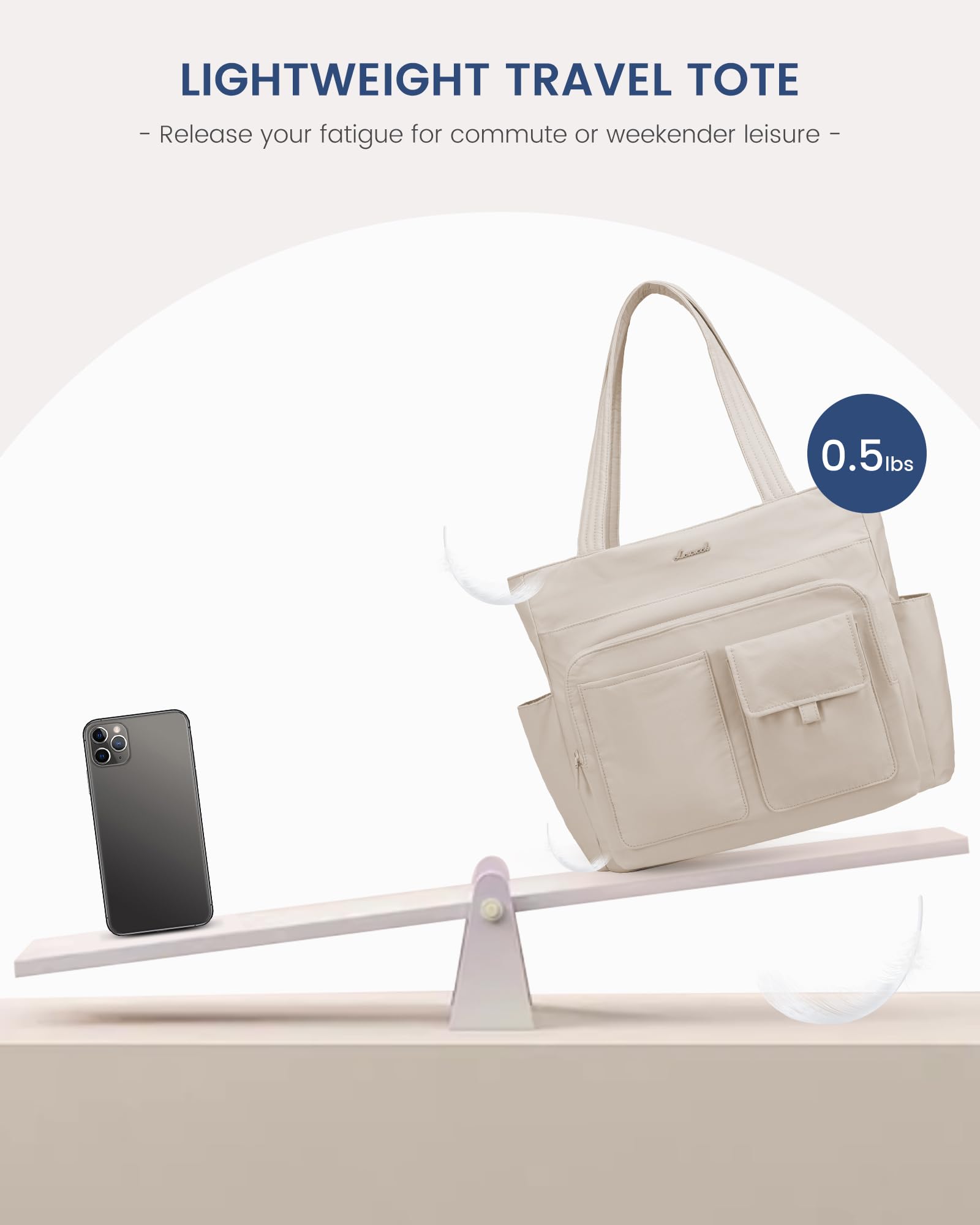 LOVEVOOK Tote Bag for Women,Light Puffer Tote Bag with Multi-pockets,Stylish Carry on Laptop Bags for Daily,Travel,Work,Gym