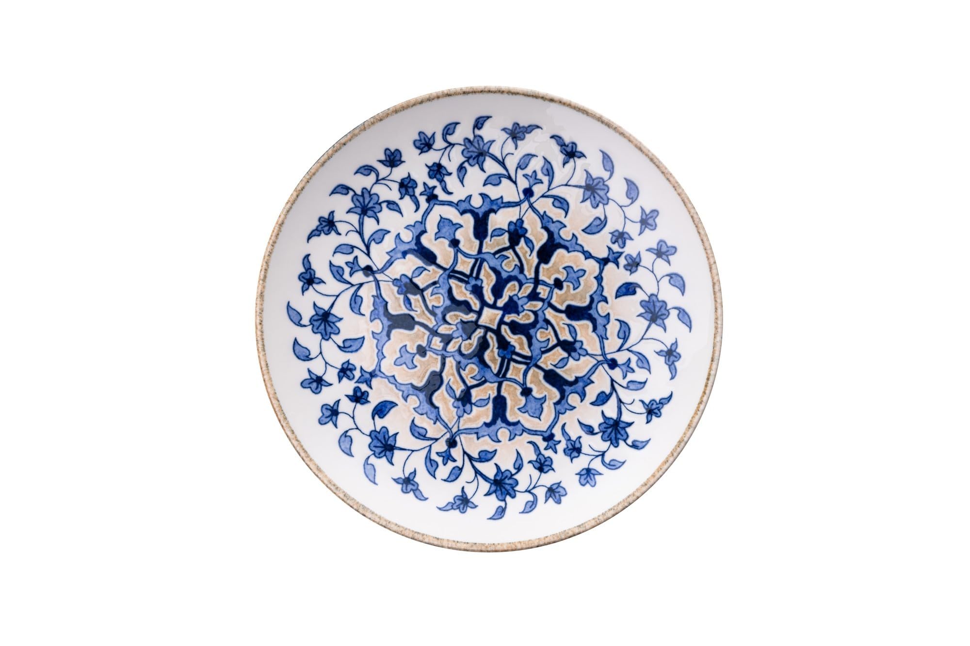 Elegancki 18-częściowy zestaw obiadowy, 100% porcelana, niebieska i biała, w zestawie 6 talerzy serwisowych (25 cm), 6 talerzy (21 cm), 6 miseczek (400 ml), idealny na posiłki i rozrywki