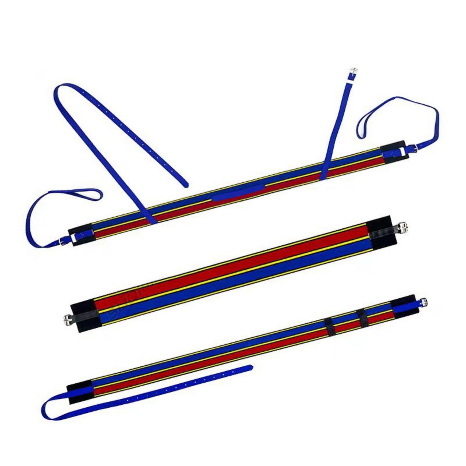 rockible Fascia Addominale Equestre Cinghia Pettorale Sottopancia Redini con Passanti Regolabili PVC Elastico Fibbie Resistenti per Posizionamento Della Sella Adatta Allenamento Escursioni , Blu